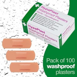 HypaPlast Pink Washproof Plasters 7.2x2.5cm (Pack of 100)