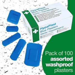 HypaPlast Blue Visually Detectable Plasters - Assorted (Pack of 100)
