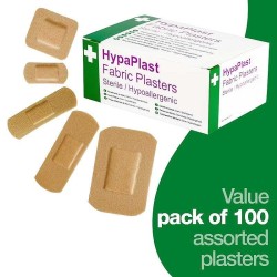 HypaPlast Fabric Plasters - Assorted (Pack of 100)