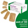 HypaPlast Fabric Plasters - Assorted (Pack of 100)