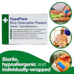 HypaPlast Blue Metal Detectable Plasters - Assorted (Pack of 100)