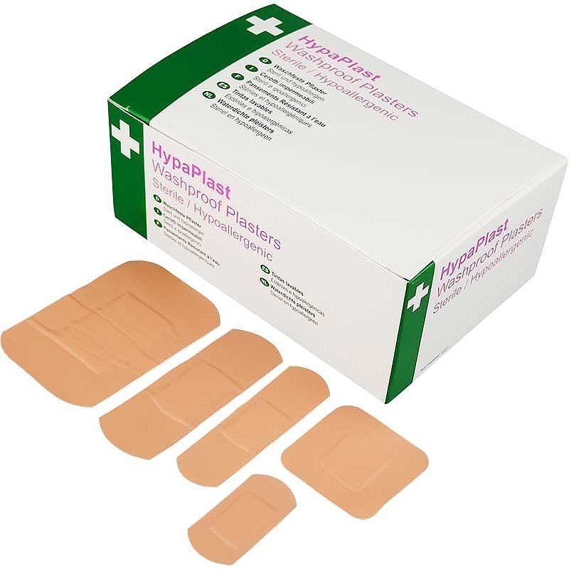 HypaPlast Pink Washproof Plasters - Assorted (Pack of 100)