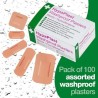 HypaPlast Pink Washproof Plasters - Assorted (Pack of 100)