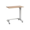 Alerta Gas Lift Overbed Table, Walnut Finish, Wheelchair Accessible Base with Braking Castors