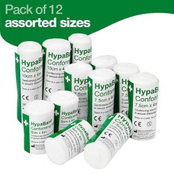 HypaBand Stretchy Conforming Bandages - Assorted Sizes (Pack of 12)