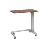 Alerta Gas Lift Overbed Table, Oak Finish, Wheelchair Accessible Base with Braking Castors
