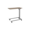 Alerta Gas Lift Overbed Table, Walnut Finish, Straight Leg Base with Braking Castors