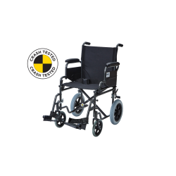Alerta Car Transit Wheelchair, Crash Tested, Drop-Down Arms, Puncture-Proof Tyres
