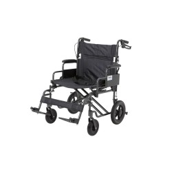 Alerta Car Transit Wide Heavy-Duty Aluminium Wheelchair, Puncture-Proof Tyres, 182kg Capacity
