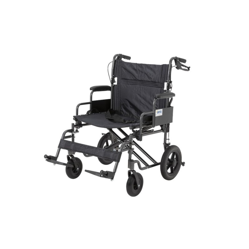 Alerta Car Transit Wide Heavy-Duty Aluminium Wheelchair, Puncture-Proof Tyres, 182kg Capacity