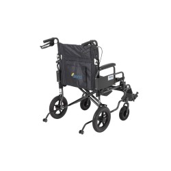 Alerta Car Transit Wide Heavy-Duty Aluminium Wheelchair, Puncture-Proof Tyres, 182kg Capacity