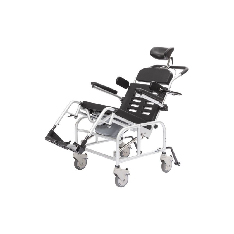 Alerta Aqua Tilt-In-Space Hi-Lo Shower Commode Chair, Height Adjustable, Gas-Assisted Mobility
