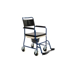 Alerta Commode & Transfer Chair, Drop Armrests, Braked Castors, Padded Seat