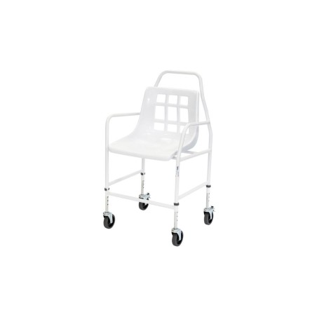Alerta Mobile Shower Chair, Adjustable Height, Braked Castors, 136kg Capacity