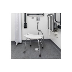 Alerta Shower Stool, Aluminium, Adjustable Height, Lightweight Design