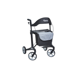 Four-Wheel Carbon Ultra-Lite Rollator, Satin Black, Lightweight Support for Active Mobility