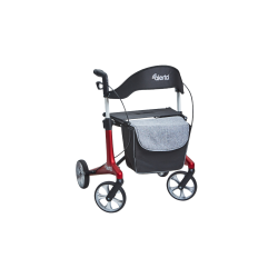 Four-Wheel Carbon Ultra-Lite Rollator, Low Seat, Satin Red, Lightweight Comfort and Stability
