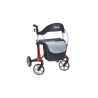 Four-Wheel Carbon Ultra-Lite Rollator, Low Seat, Satin Red, Lightweight Comfort and Stability