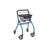 Alerta Four-Wheel Aluminium Lightweight Indoor Rollator, Compact, Foldable Rollator with Tray and Basket