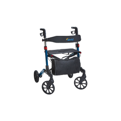 Alerta Four-Wheel Aluminium Dual-Folding Rollator, Lightweight, Quick-Fold, Adjustable Mobility Aid