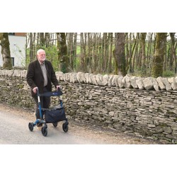 Alerta Four-Wheel Aluminium Dual-Folding Rollator, Lightweight, Quick-Fold, Adjustable Mobility Aid