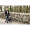 Alerta Four-Wheel Aluminium Dual-Folding Rollator, Lightweight, Quick-Fold, Adjustable Mobility Aid